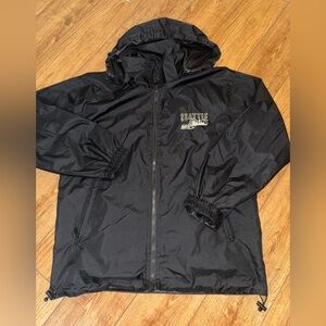 Cheneral Seattle Embroidered -black Zip Up Jacket |medium -Removable Hood USA